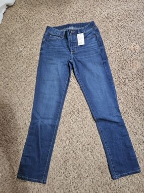 NWT Sonoma Adaptive Skinny Jeans Size 4 Adjustable Waist Hook Loop Closure Blue